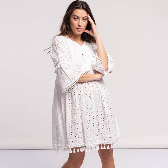 The Mykonos Boho Eyelet Tunic Dress - Picture 2 of 4